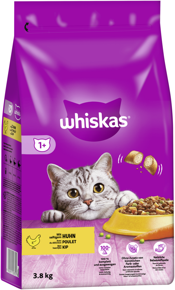 Sheba WHISKAS® Trockenfutter Beutel 1  mit Huhn 3,8kg
