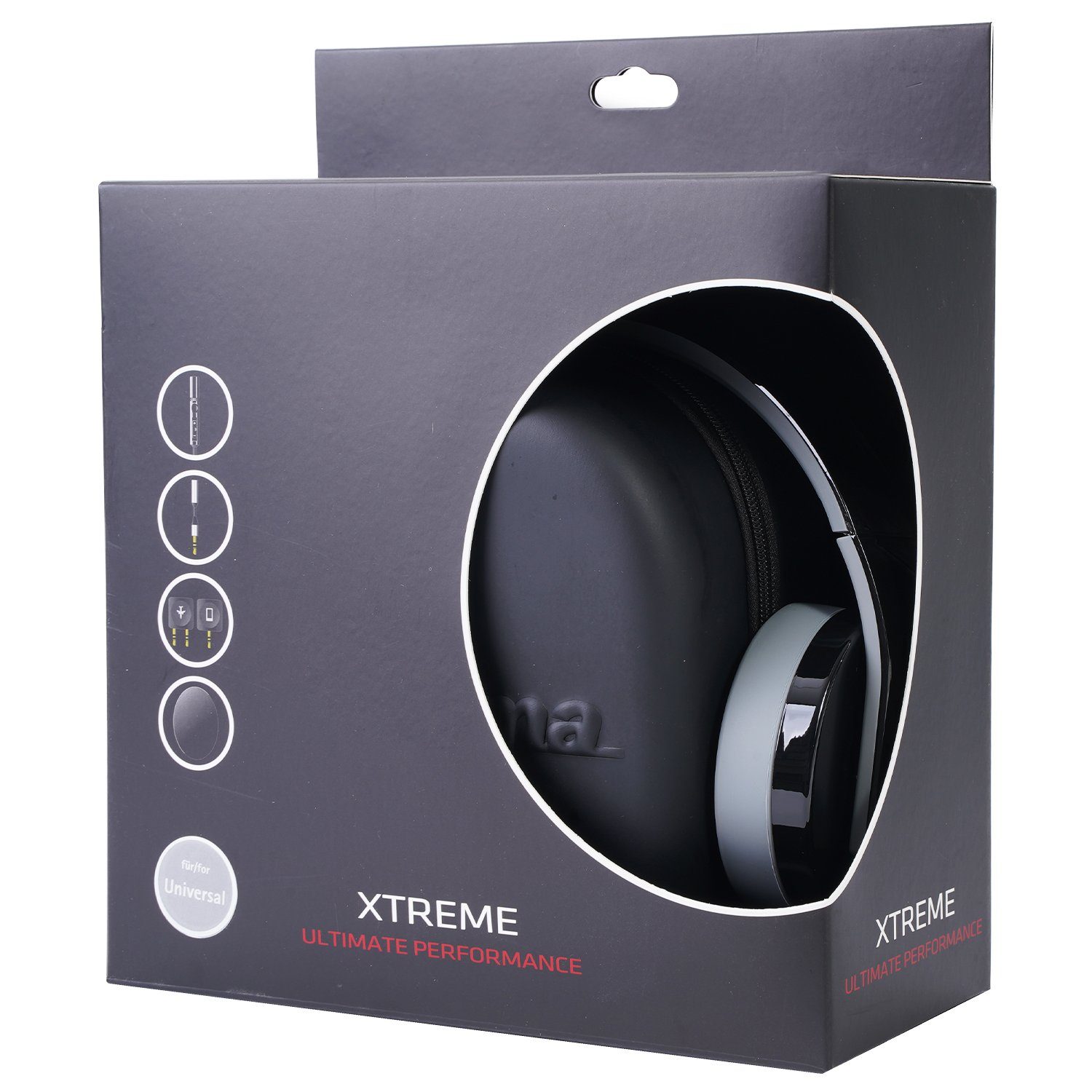 Hama XTREME Over-Ear Headset Mikrofon 3,5mm Klinke Smartphone-Headset (Faltbar, Dual-Driver, Mikrofon, Kabelfernbedienung mit Lautstärkeregeler und Rufannahme, Stereo, Faltbar, Mikrofon, Kabel-Clip, Inkl diversen Audio-Adaptern etc)