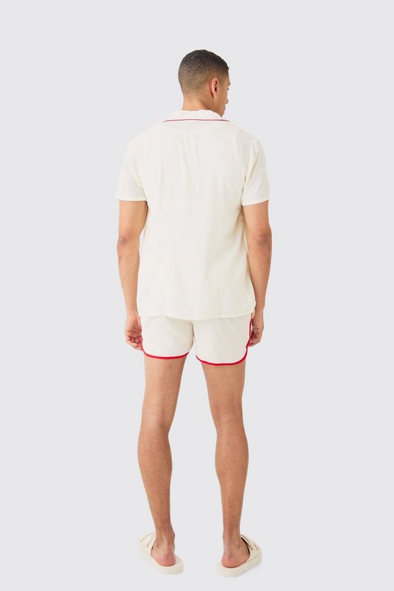 Kurzärmliges Hemd mit Club De Sport Print & Badehose