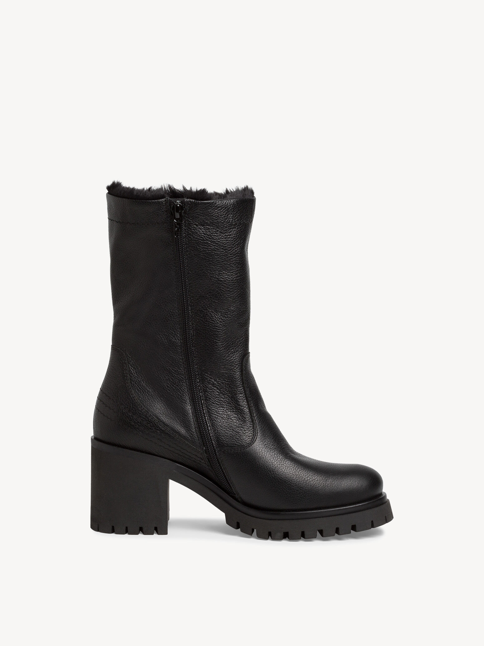 Bottine en cuir - noir doublure chaude