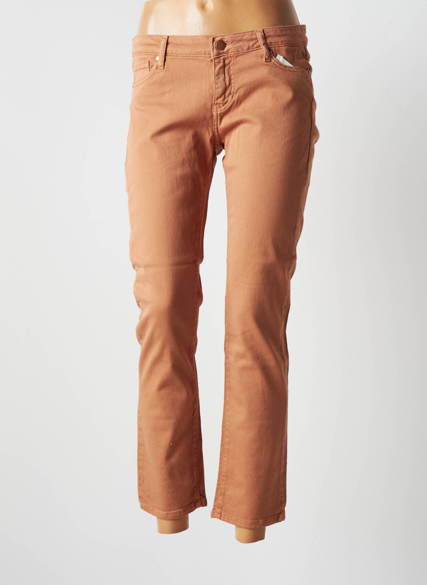 Des Petits Hauts Jeans Coupe Slim Femme couleur marron