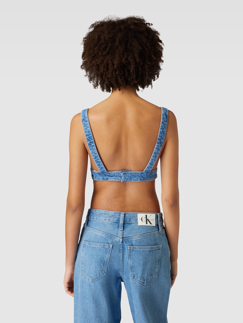 Jeans-Top mit Label-Patch in jeans