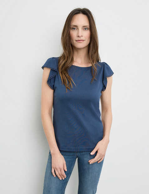 T-Shirt mit Ärmelvolant