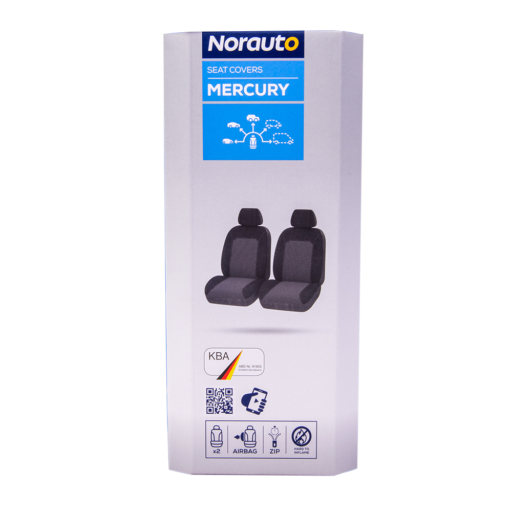 Norauto Mercury Universal schwarze Vordersitzbezüge, Satz mit 2 Bezügen - ATU