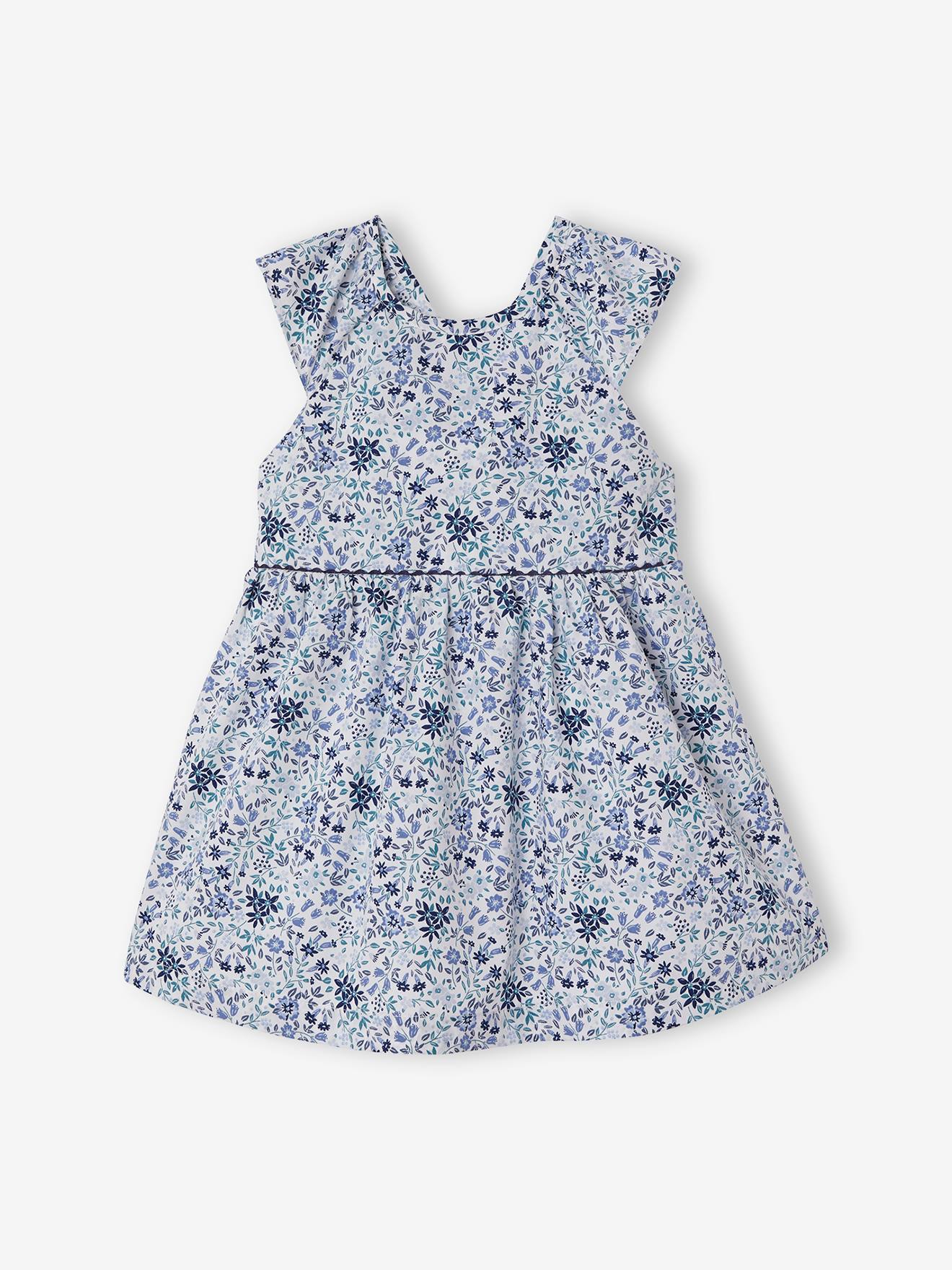 Robe fleurie bébé de cérémonie blanc imprimé