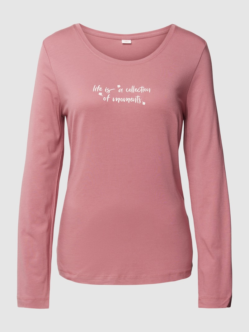 Longsleeve mit Statement-Print Modell 'Everyday' in bordeaux rot