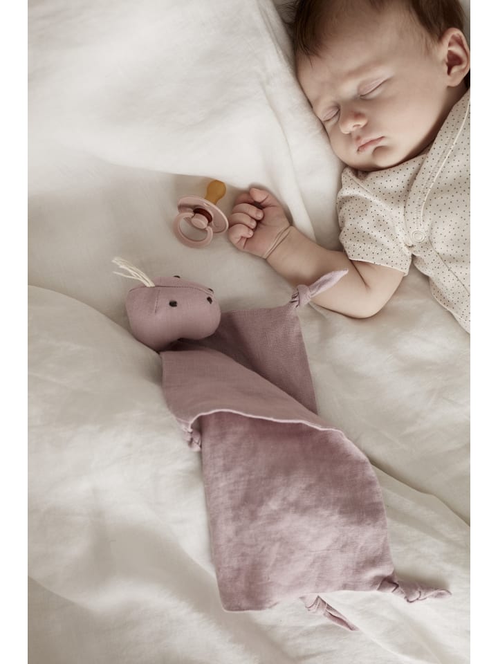 Kids Concept Schmusetuch Dino Leinen 24x26 cm in Rosa ab 0 Monate günstig kaufen onesize