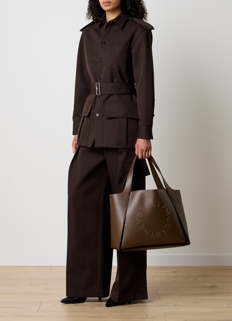 Geantă tote Stella McCartney din piele ecologică, cu geantă cosmetică detașabilă.