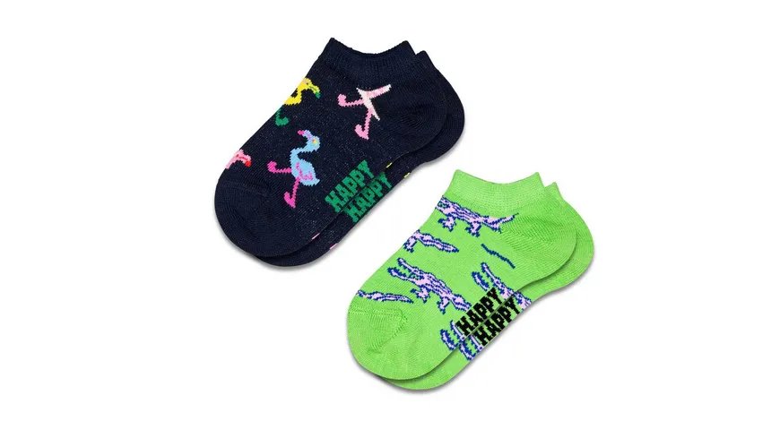 Happy Socks Kinder Sneaker Socken Animals 2er Pack Navy