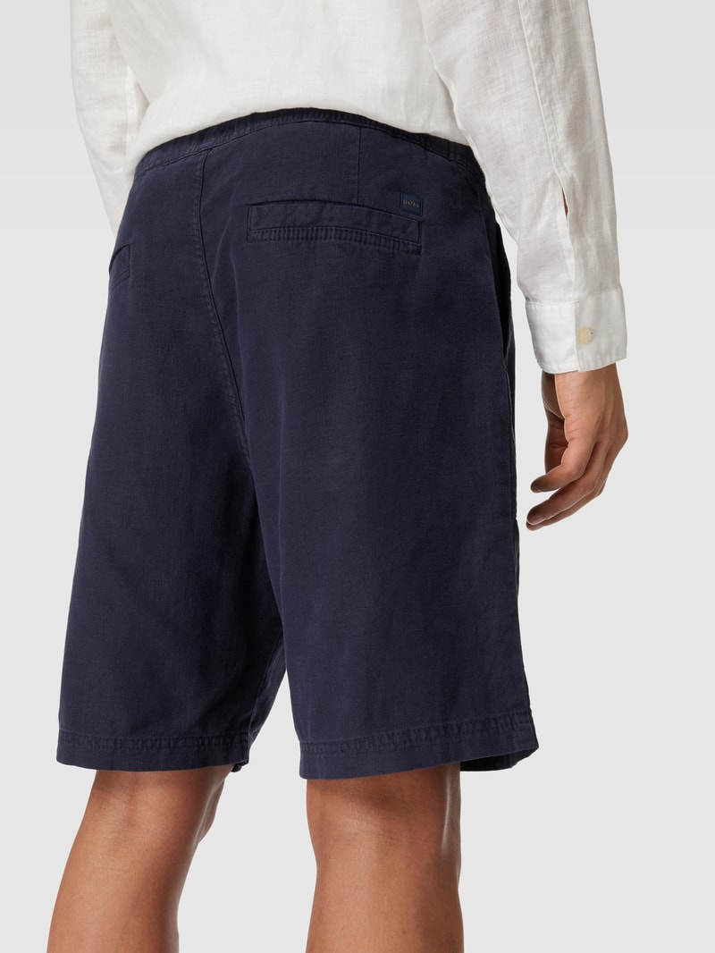 Shorts mit Label-Details Modell 'Sisla' in marineblau