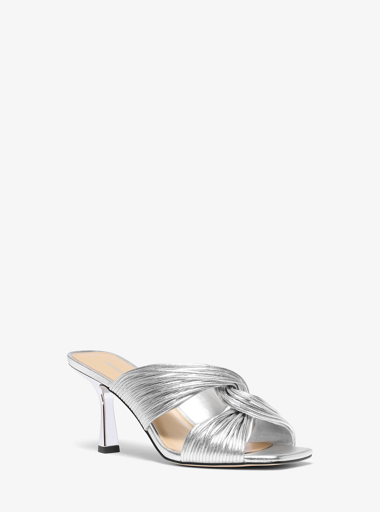 Alessia Metallic Mule Sandal - SØLV