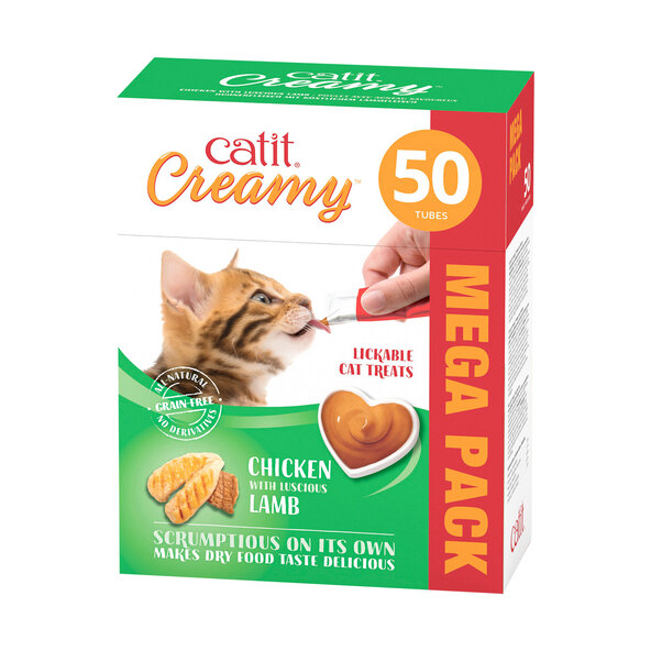 Katzensnack Creamy Huhn & Lamm, 50 Stück