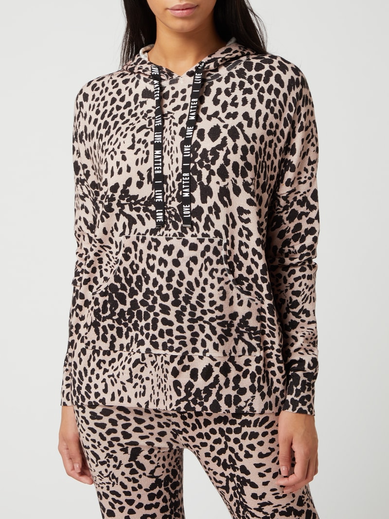Hoodie mit Animal-Print in beige