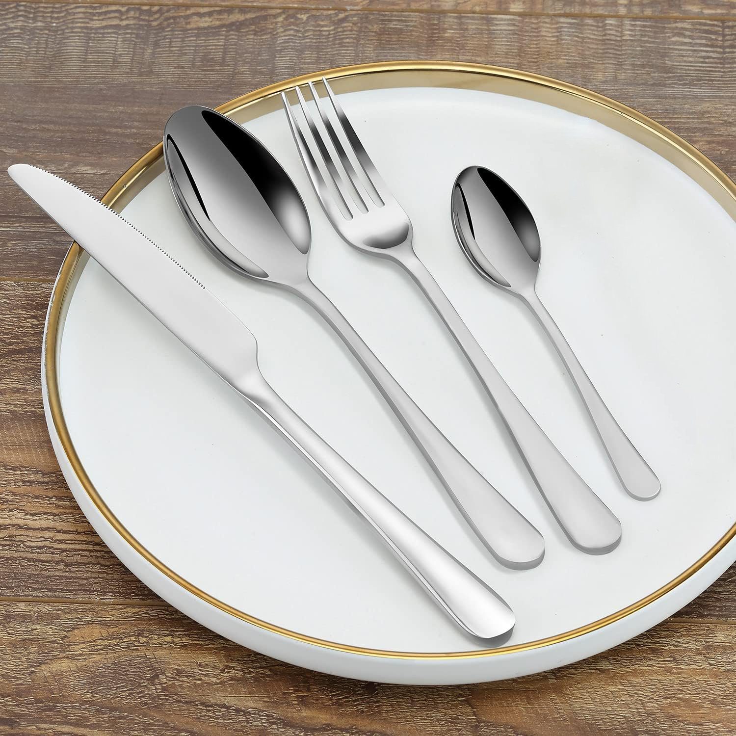 JOEAIS Besteck-Set 24 Teilig 6 Personen Besteck Edelstahl Besteckset, Essbesteck Set mit Messer Gabel Löffel Hochwertiges Edelstahlbesteck