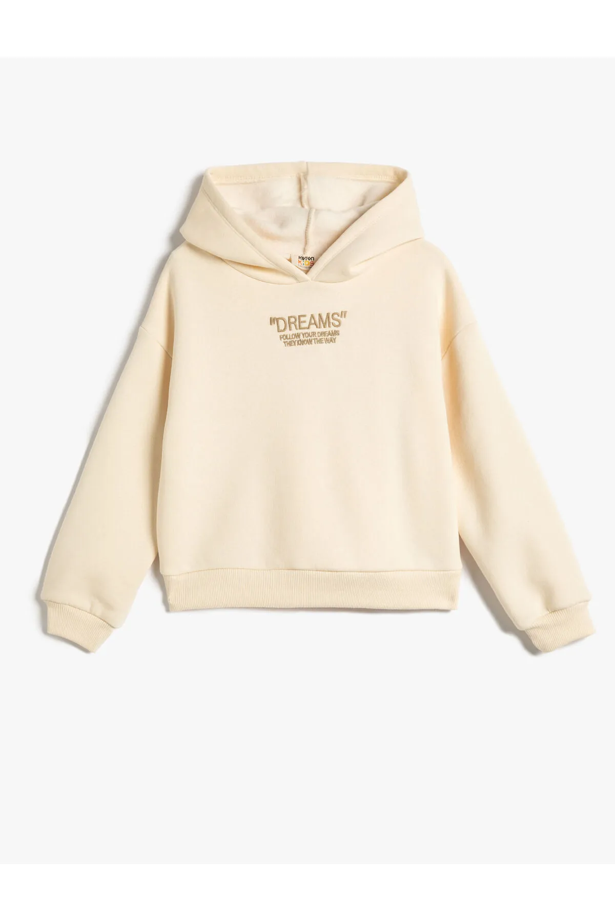 Koton  Kapuzen-Sweatshirt mit erhabener Stickerei und detaillierten langen Ärmeln