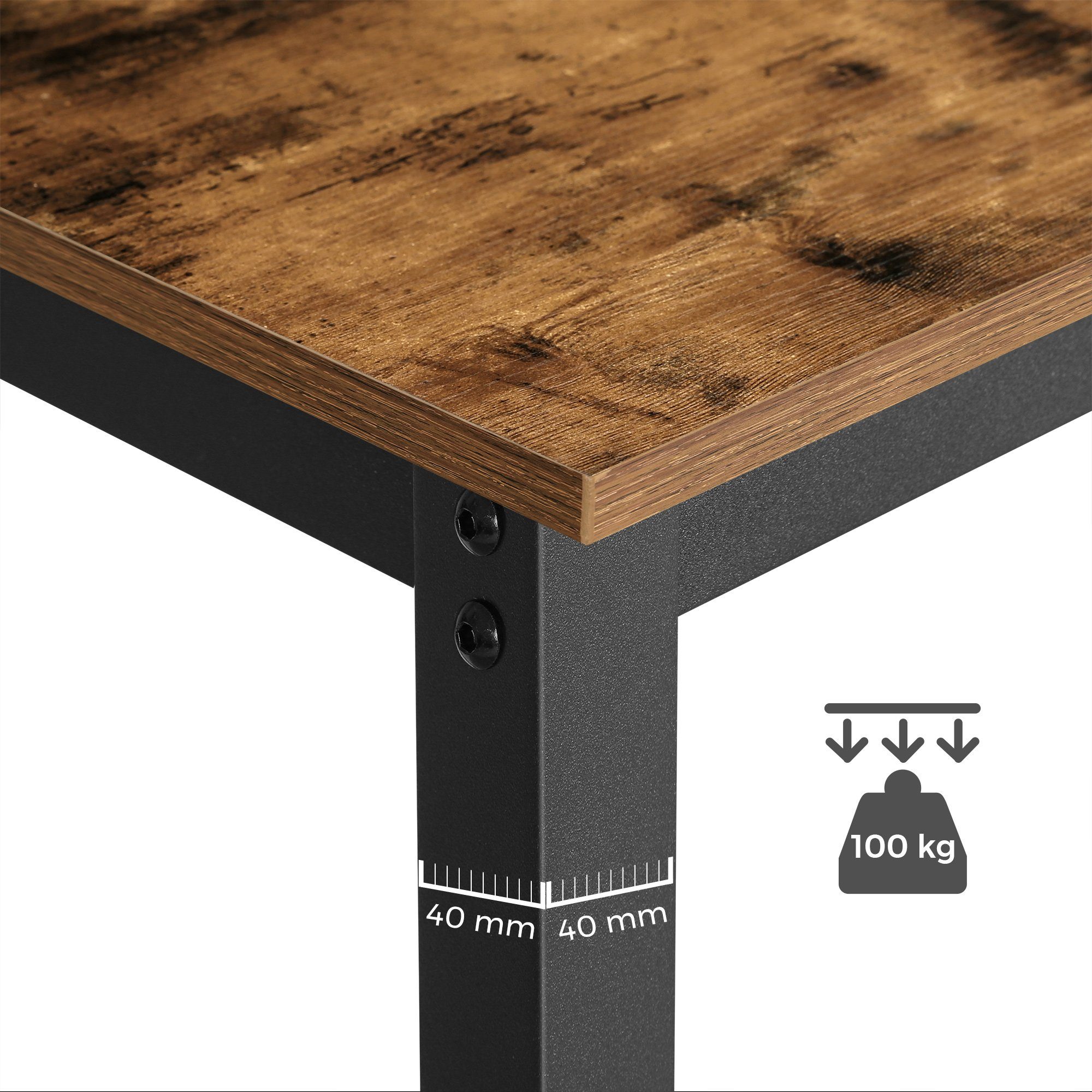 VASAGLE Bartisch Bartisch-Set, Esstisch(120 x 60 x 90 cm) mit 2 Barhochern