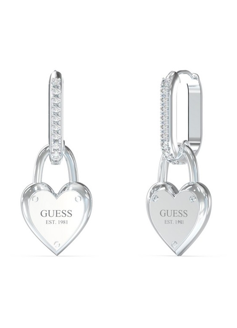 GUESS Crystal Hoop Earrings JUBE04213JWRHT-U