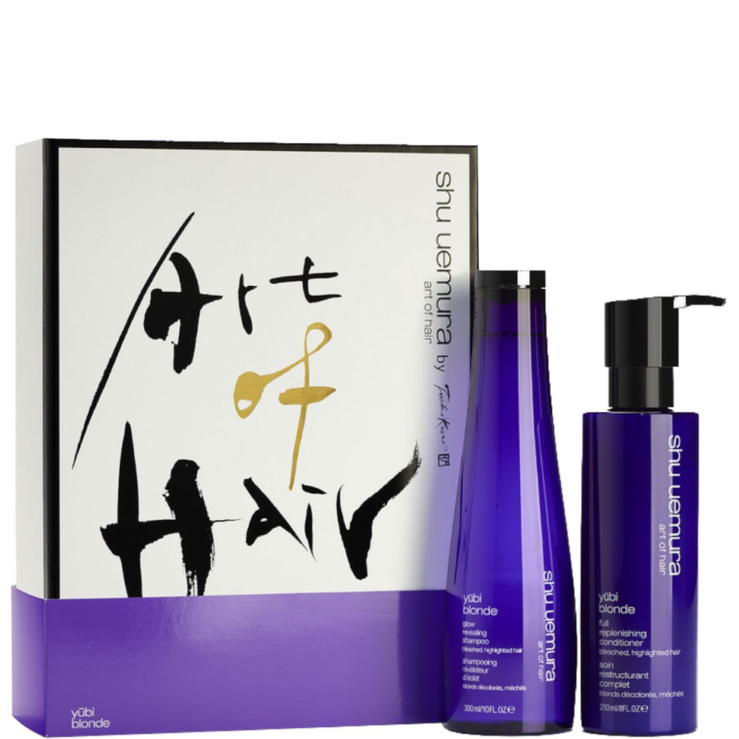 Shu Uemura Yubi Blonde Coffret Révélateur d'Eclat & Restructurant Shampoing 300 ml & Conditioner 250 ml