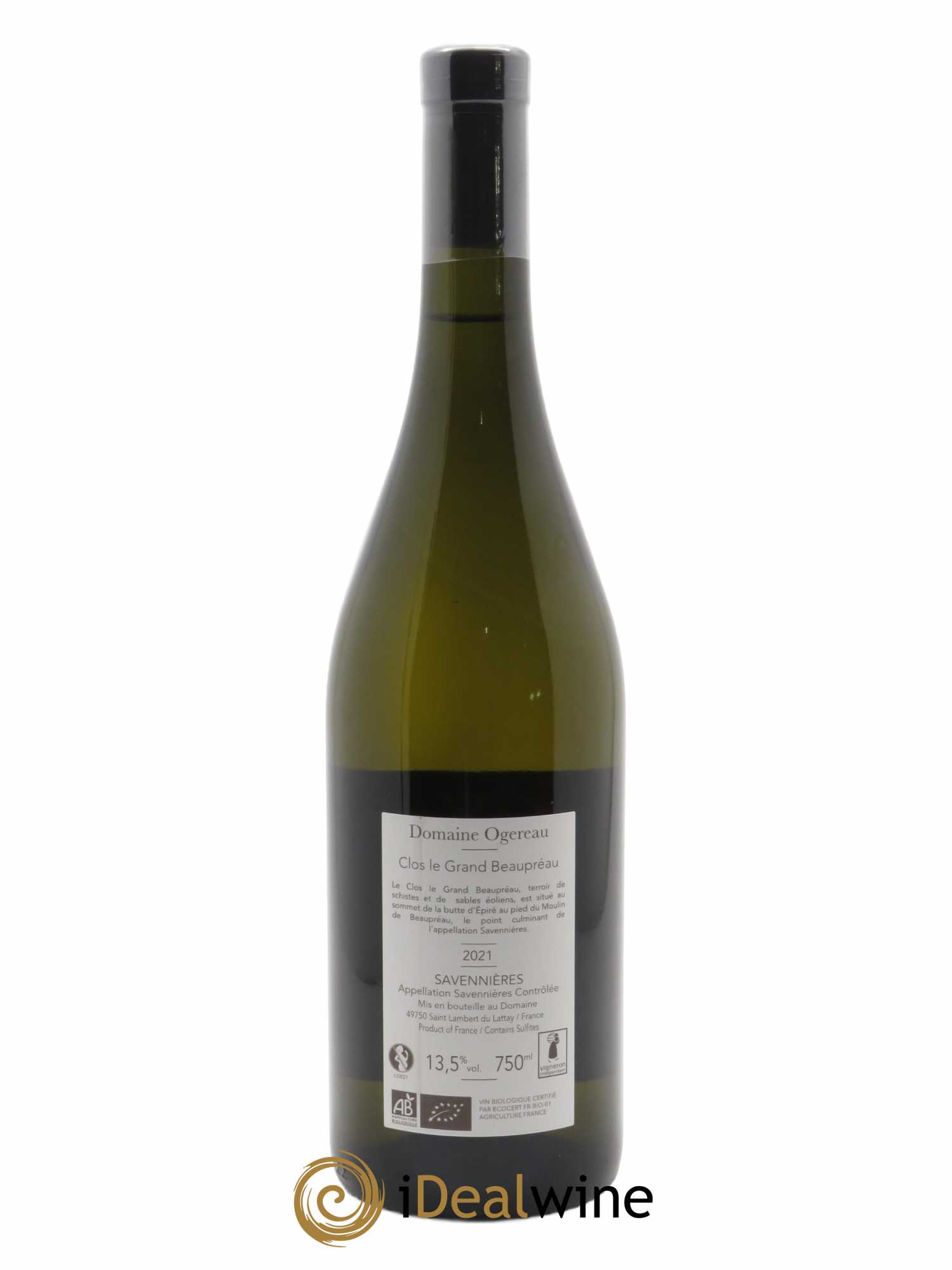 Savennières Clos le Grand Beaupréau Domaine Ogereau  2021 - Lot de 1 Bouteille