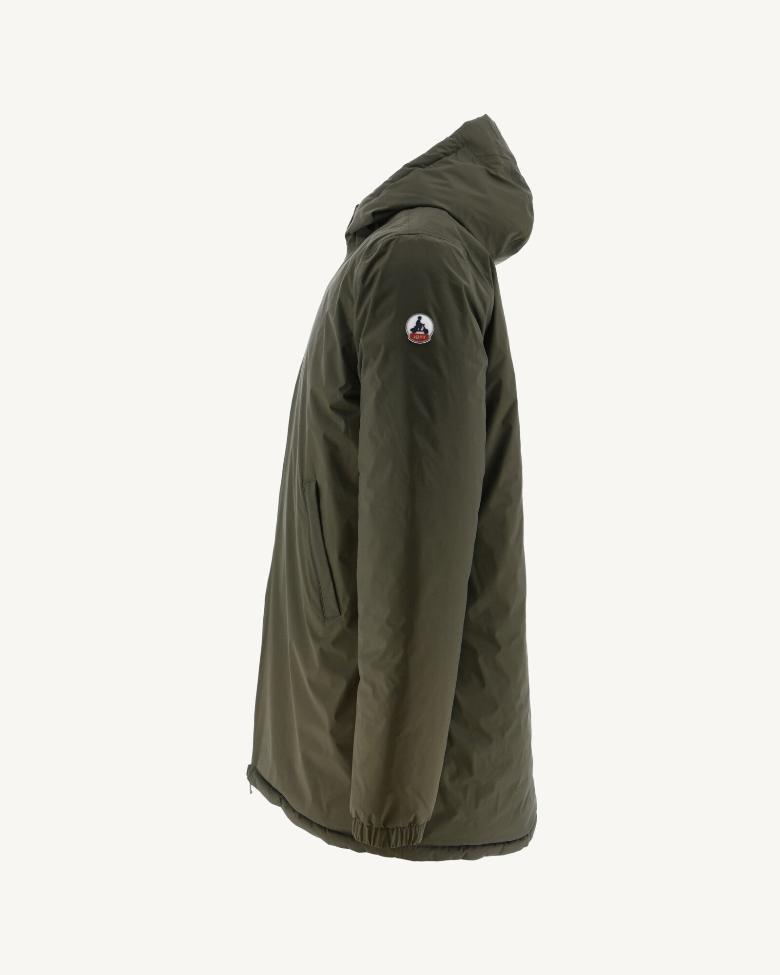 Doudoune longue réversible à capuche Army/Monogram rouge vif Amsterdam