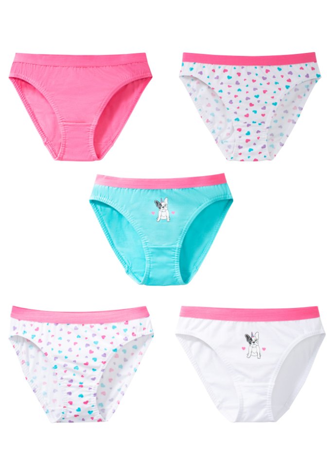 Mädchen Slip aus Bio-Baumwolle (5er Pack)