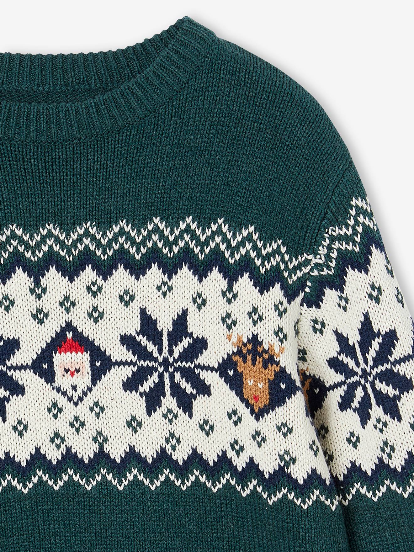 Vertbaudet Kinder Weihnachts-Pullover Capsule Collection FAMILIE Oeko-Tex - rot