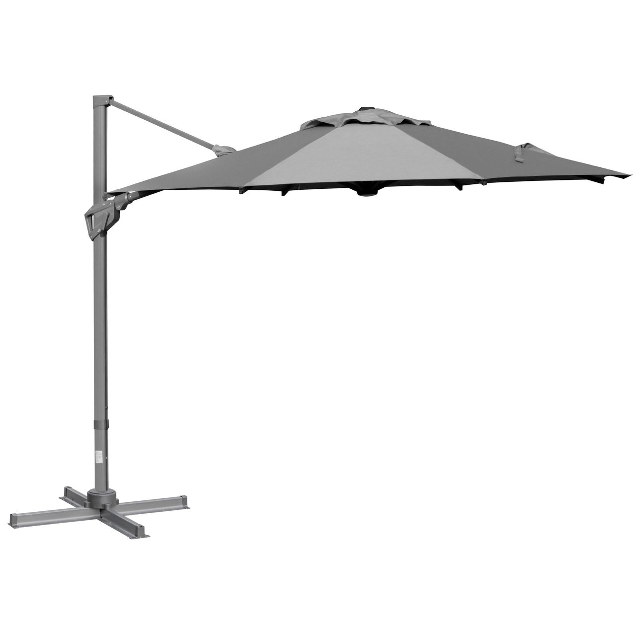 Outsunny Sonnenschirm Ø298 cm Kurbelschirm Ampelschirm Winkel verstellbar Grau
