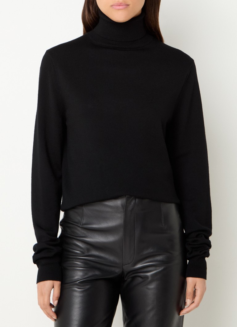 Frankie Shop Eve finstrikket polokragegenser laget av merinoull