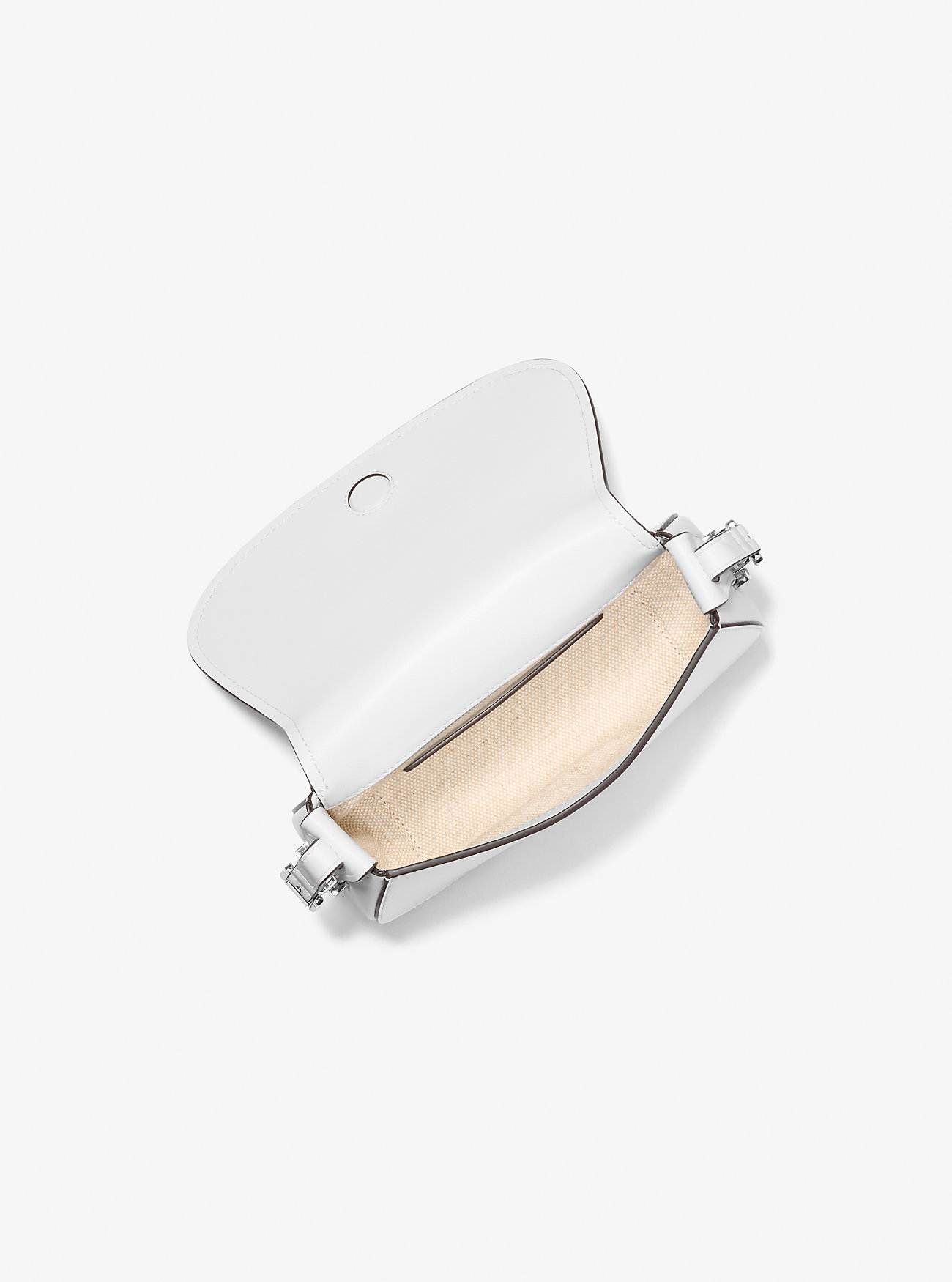 Lydia liten crossbody-veske i skinn – OPTIC WHITE