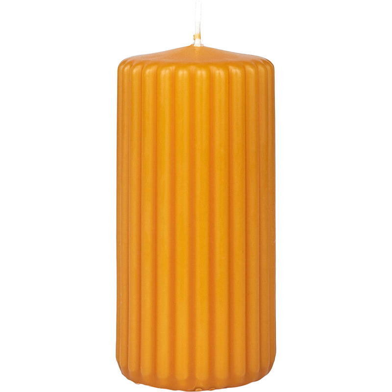 Vie Home Kubbelys 12 cm ø 6 cm rillet parafin oker