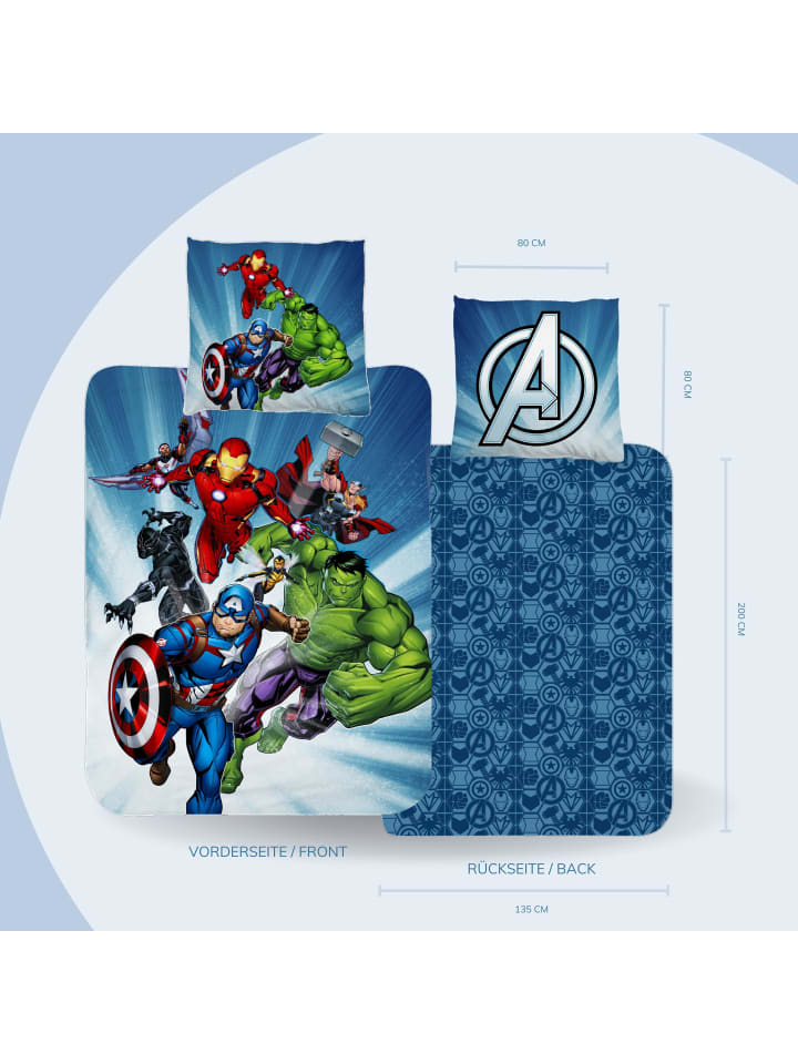 MARVEL COMICS Jungen Bettwäsche-Set Flanell 