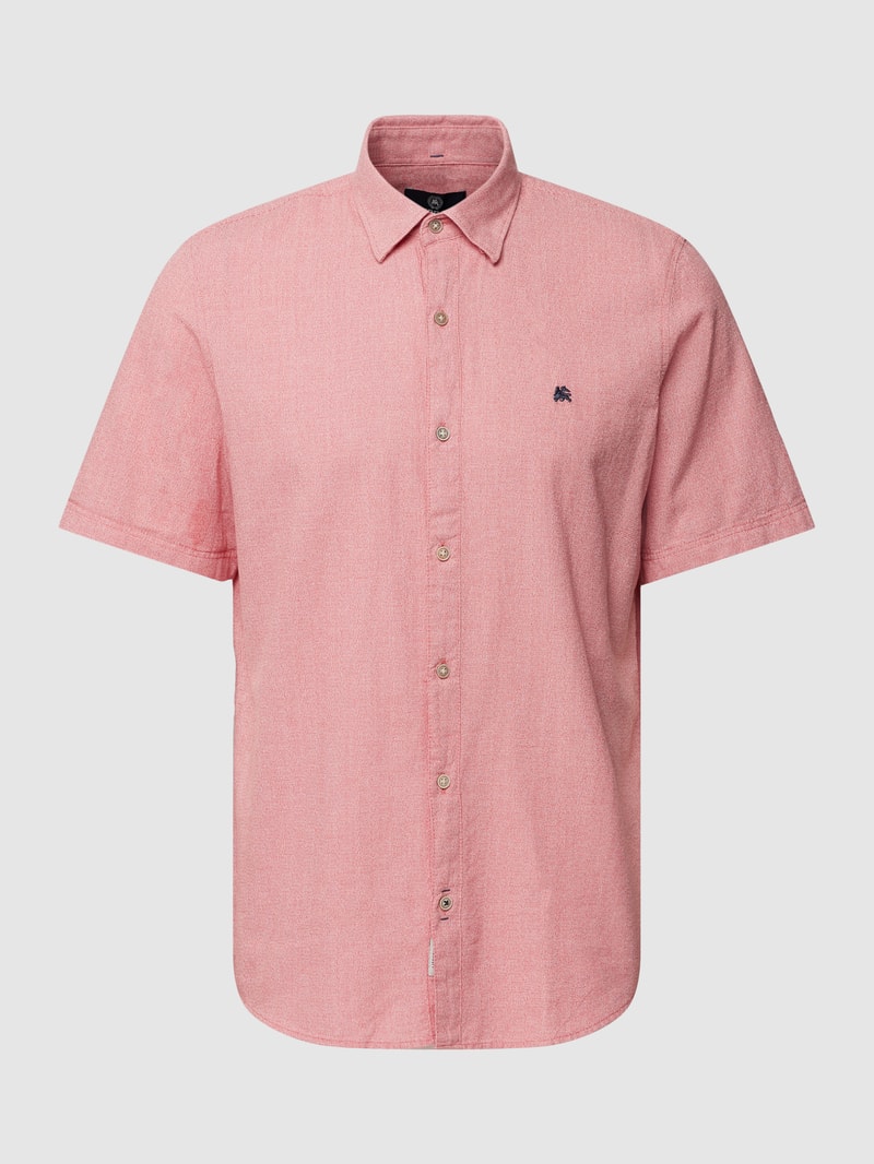Freizeithemd mit Label-Stitching in hellrot