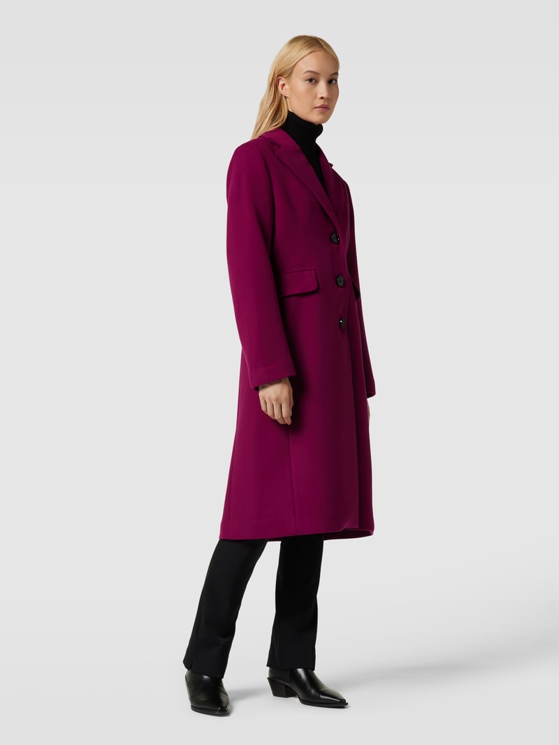 Mantel mit Reverskragen in aubergine