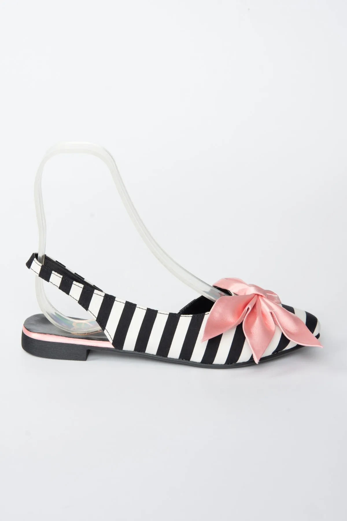 Fox Shoes  Damen-Ballerina aus schwarzem, weißem Puderstoff, Ballerina H726809004