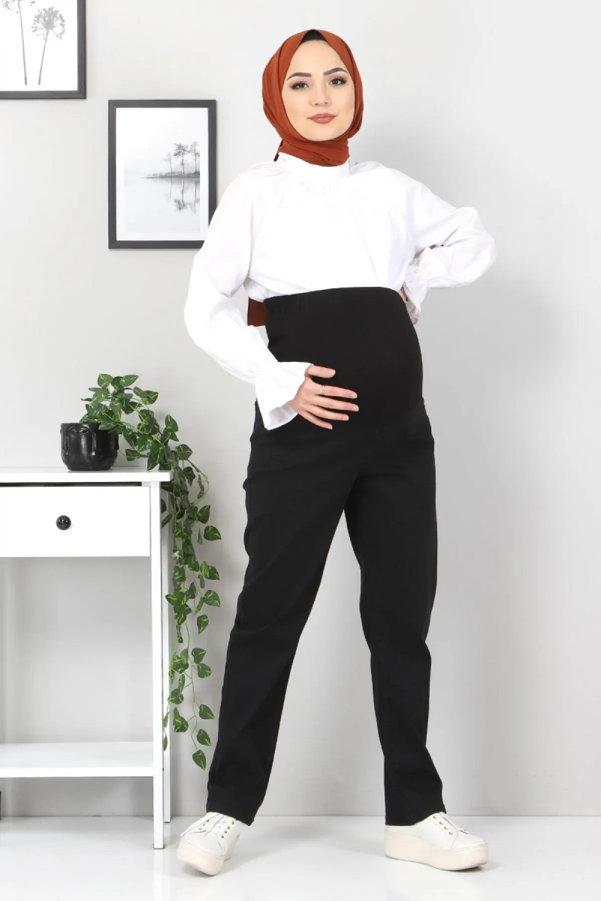 Tesettür Dünyası  Umstandsjeans Tsd22052 Schwarz