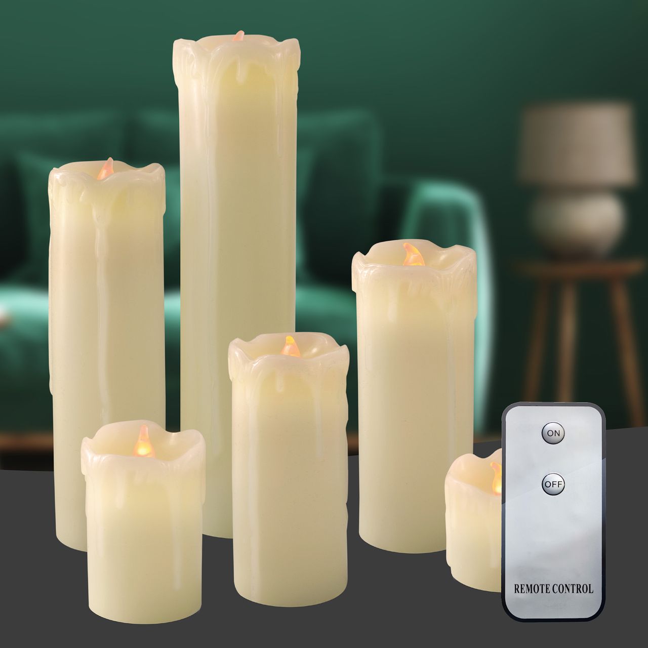X4-Life X4-LIFE LED Echtwachskerzen mit Wachstropfen 6er Set inkl. Fernbedienung