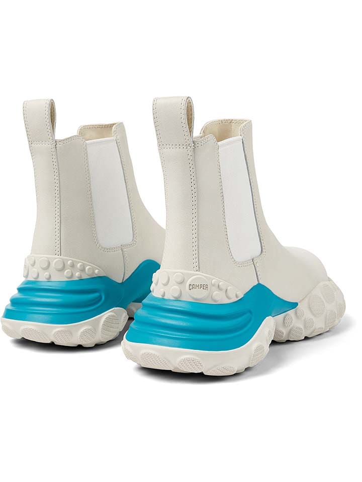 Camper Leder-Chelsea-Boots in Creme/ Türkis günstig kaufen