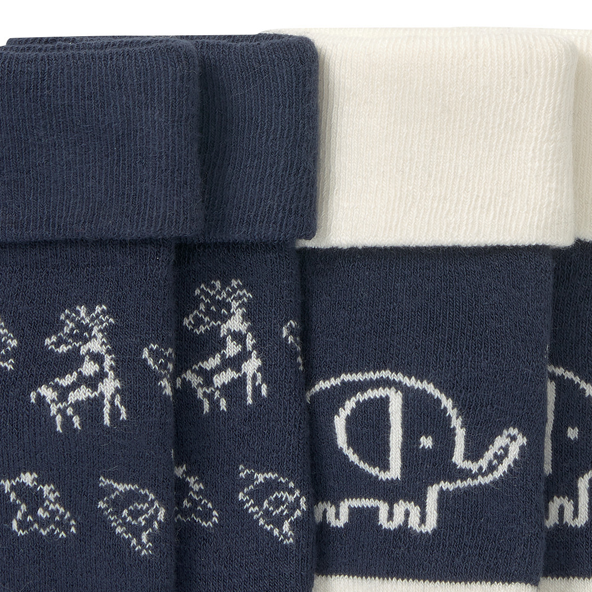 2 Paar Newborn Socken mit Umschlagbund