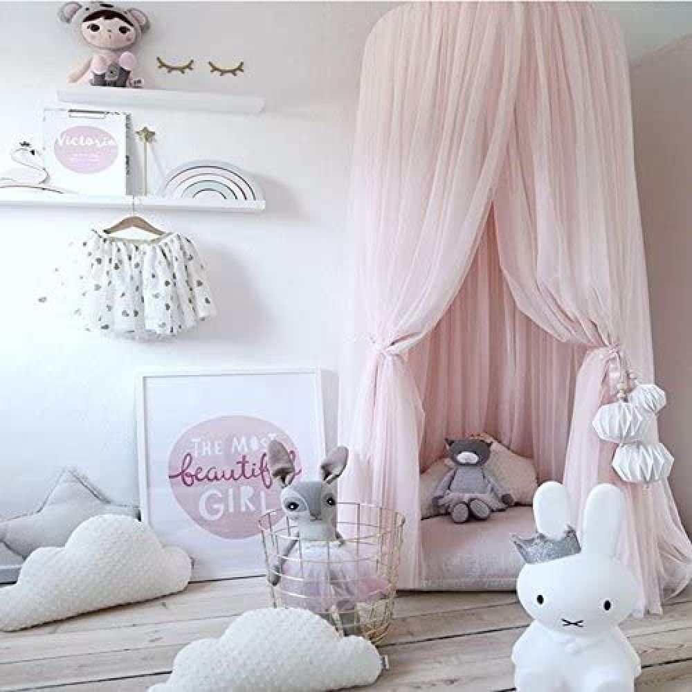 GelldG Moskitonetz Betthimmel Baldachin Babybett Polyester Gewebe Romantischer Baldachin