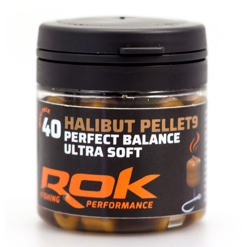 Artificial pellets carp rok halibut pellet 9mm perf. ball. brown +dip (x40)