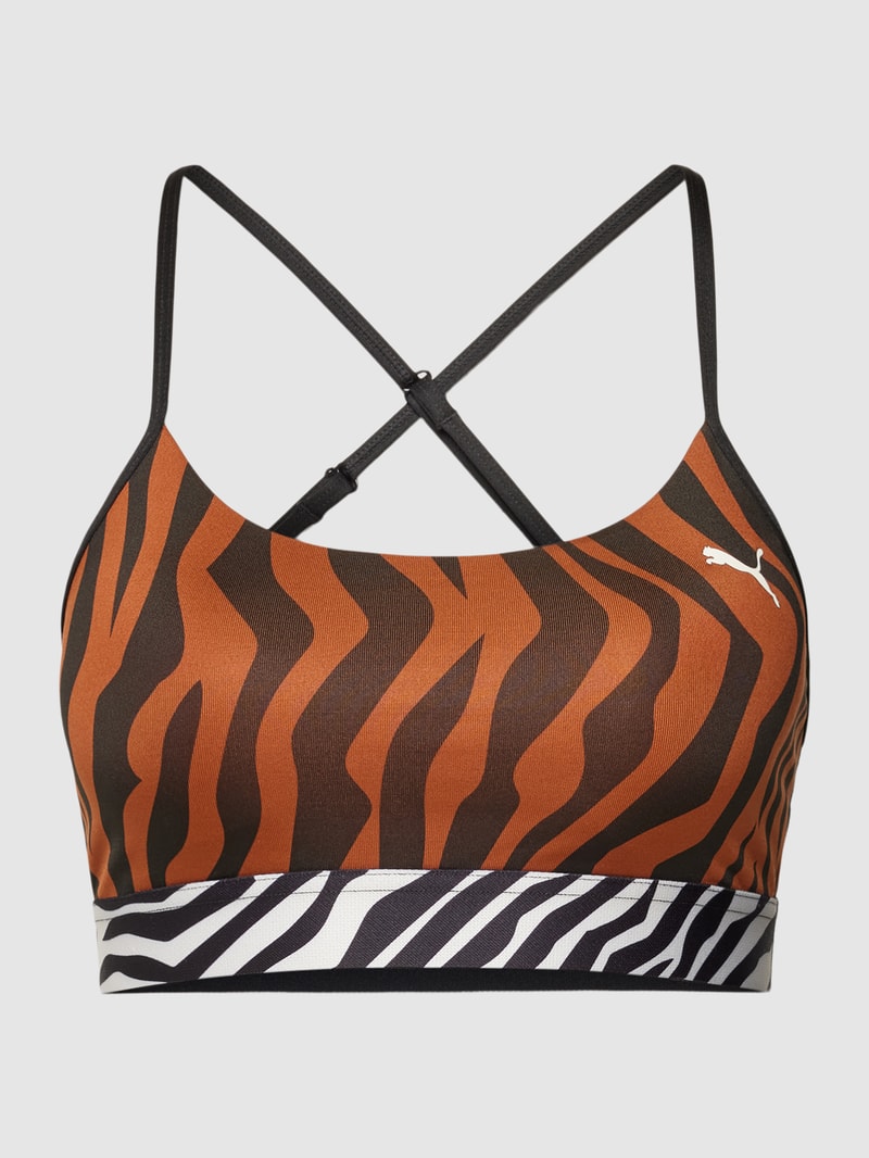 Sport-BH mit Animal-Print in haselnuss braun