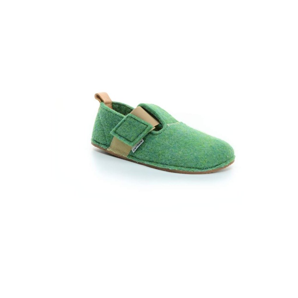 Pegres BF05U Grün Barfußhauschuhe aus Filz