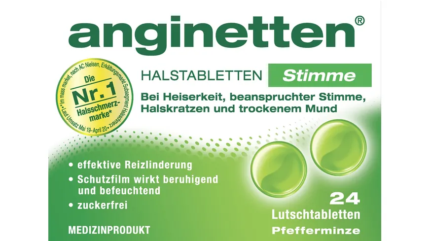 Anginetten Stimme Halstabletten Pfefferminze