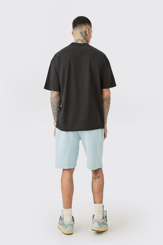 Tall schwarzes T-Shirt mit Renaissance Worldwide Print