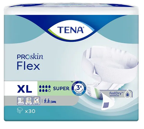 „Tena Flex ProSkin Super“ sauskelnės suaugusiems, 105–153 cm, ypač didelės