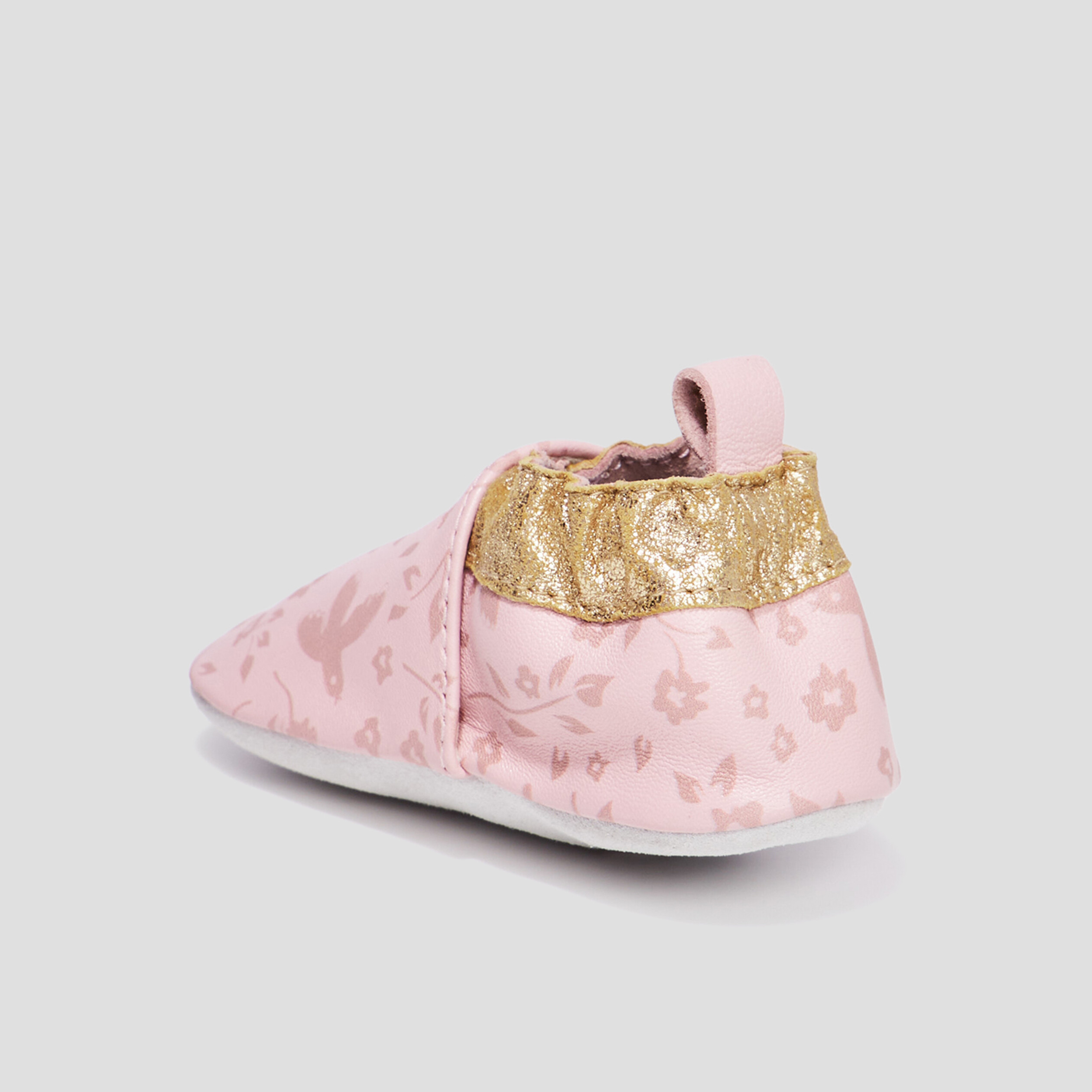 Bottillons en cuir à paillettes rose bébé fille | La Halle