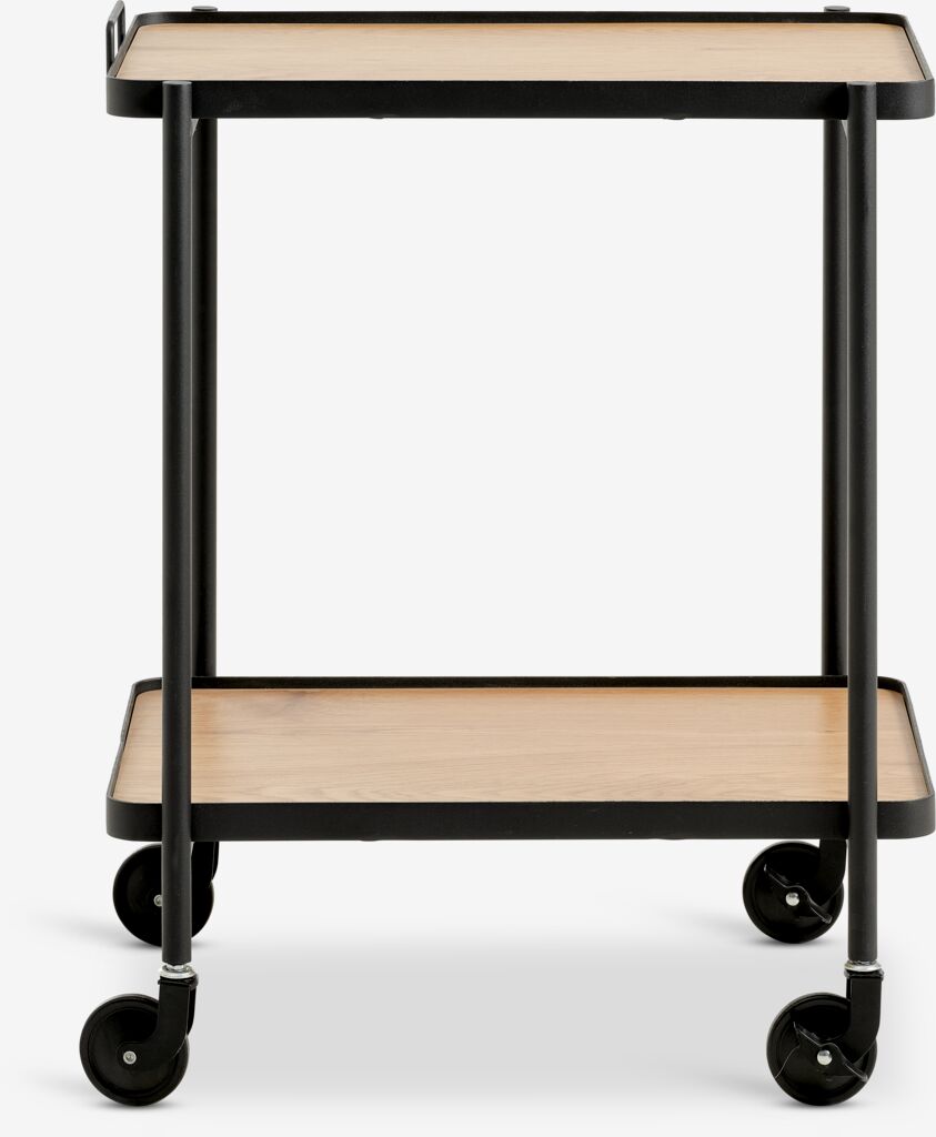 GANGSTED trolley GANGSTED 2 shelves oak/black