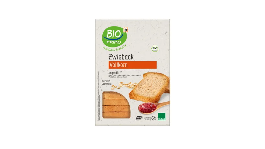 BIO PRIMO Bioland-Vollkorn Zwieback Weizen 200 g