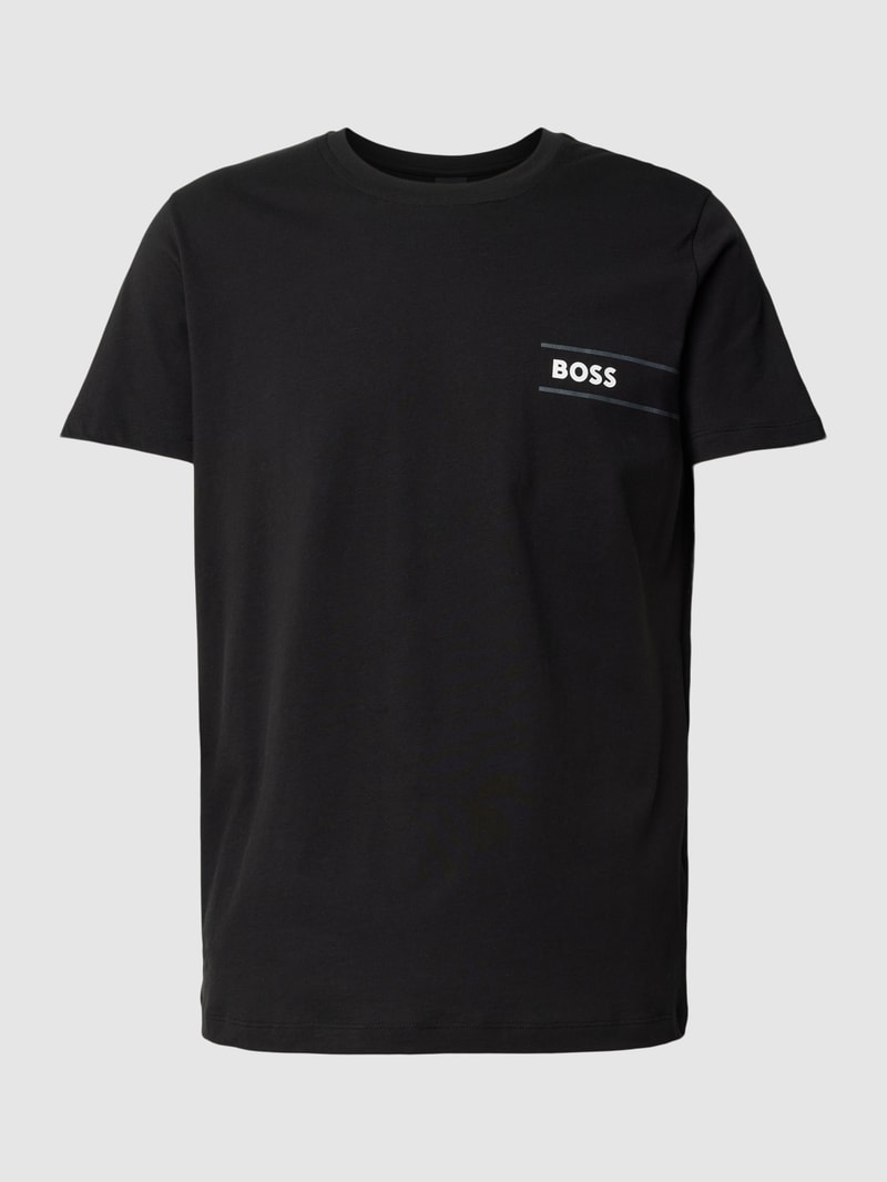 T-Shirt mit Label-Print in schwarz