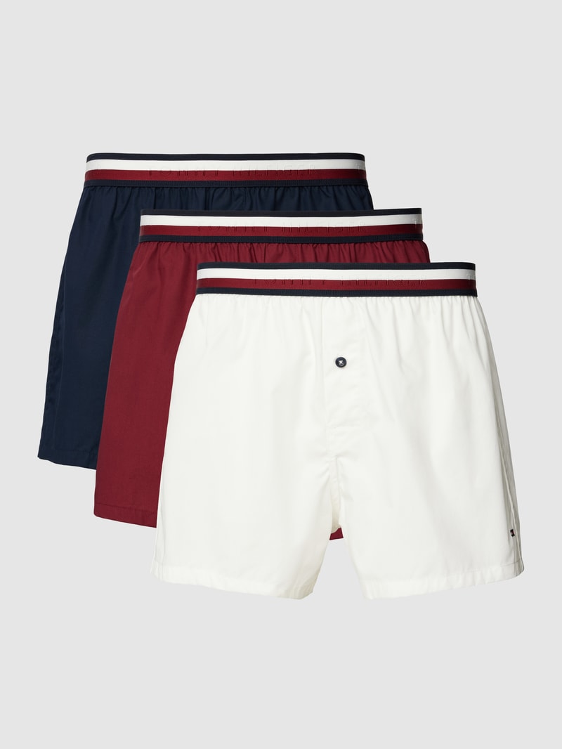 Boxershorts mit elastischem Bund im 3er-Pack in rot